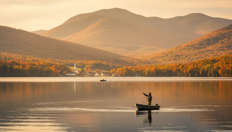 Vermont fishing waters. Backdrop for the Angling Hubs Vermont guide directory