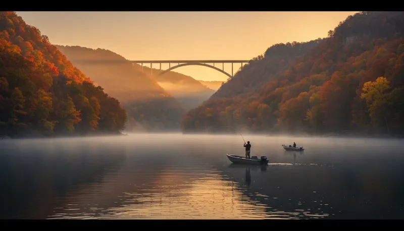 West Virginia fishing waters. Backdrop for the Angling Hubs West Virginia guide directory