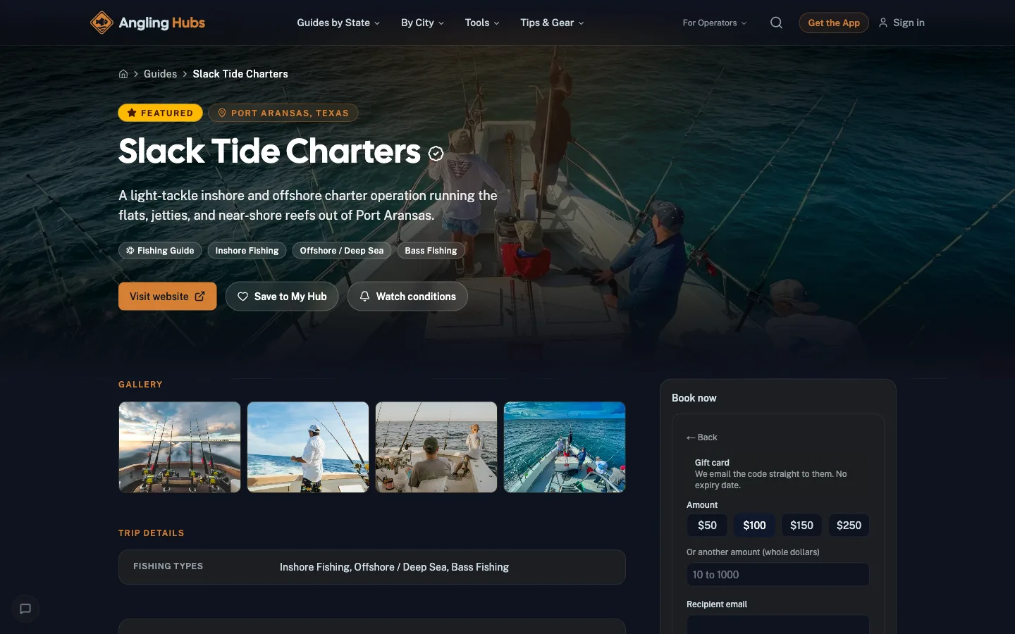 Promotions as a customer sees it on Angling Hubs